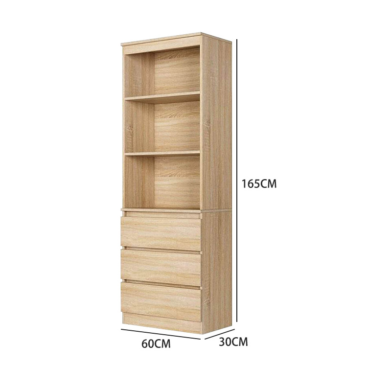 DU'S Modern solid wood with drawers open bookshelf suitable for multi scene use