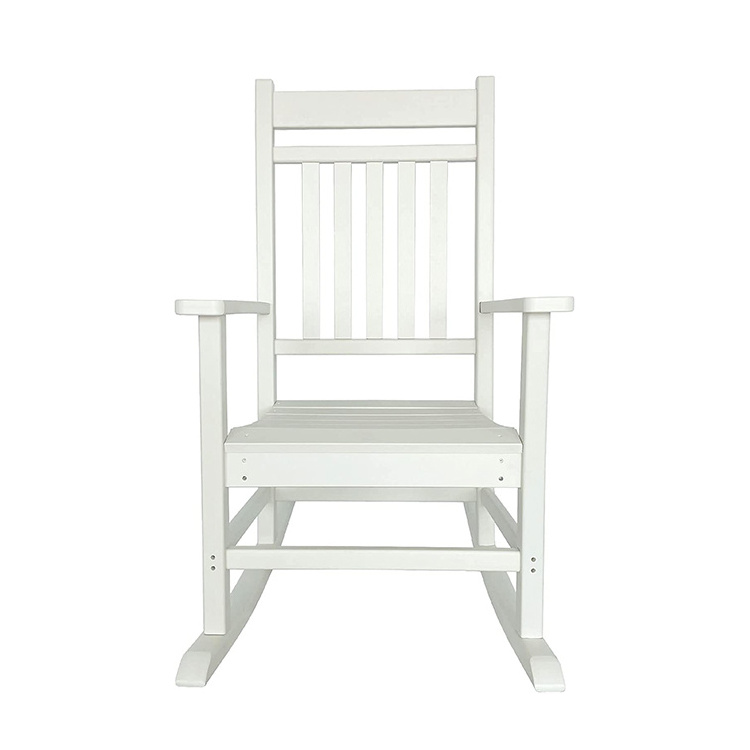 DU'S White Outdoor Rocking Chair Classic Garden Chair Patio Deck Chair with armrests