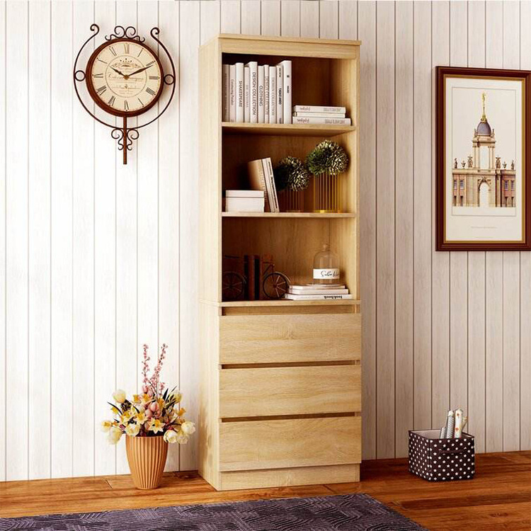 DU'S Modern solid wood with drawers open bookshelf suitable for multi scene use