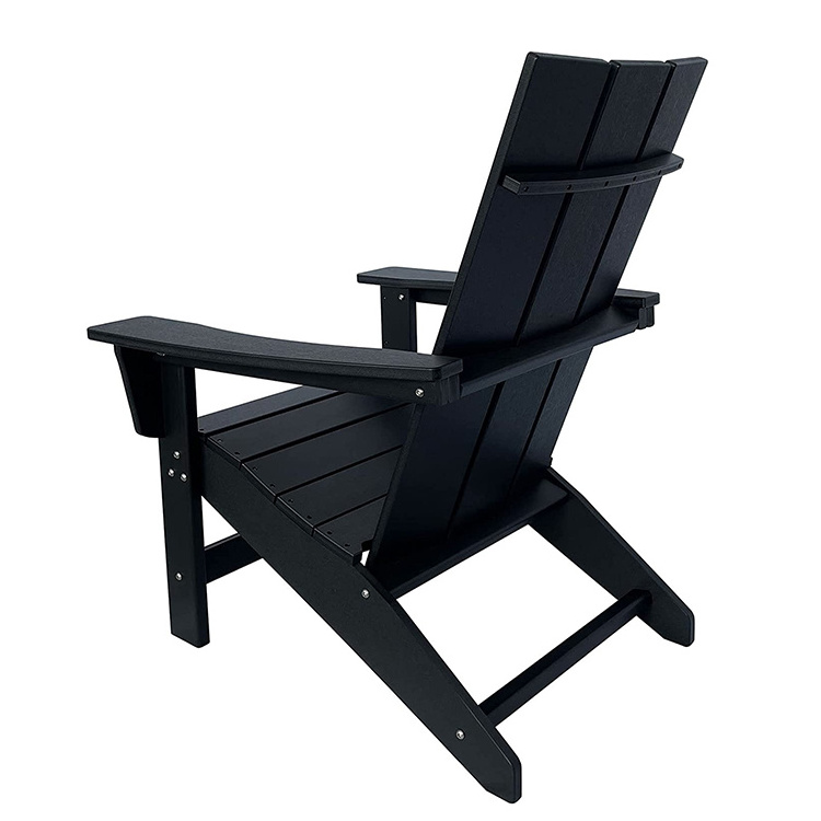 DU'S Modern weatherproof Folding Chairs Outdoor Furniture Deck Chairs Garden Patio Chairs Black