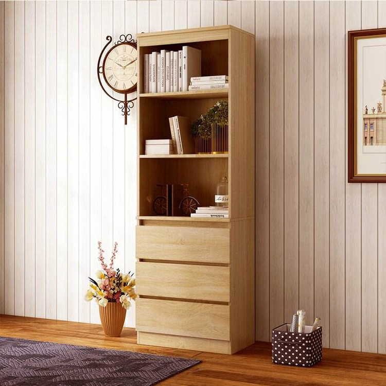 DU'S Modern solid wood with drawers open bookshelf suitable for multi scene use