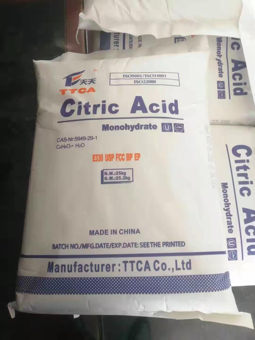 Lemon Star/Ensign/TTCA/RZBC Citric Acid Monohydrate 8-40/8-16mesh Citric Acid Anhydrous 10-40/30-100mesh