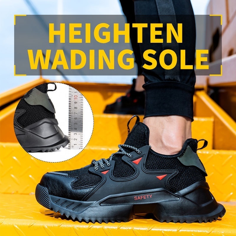 Men's Comfortable Safety Sport Work Flying Mesh High-top Steel Composite Toe Safety Shoes