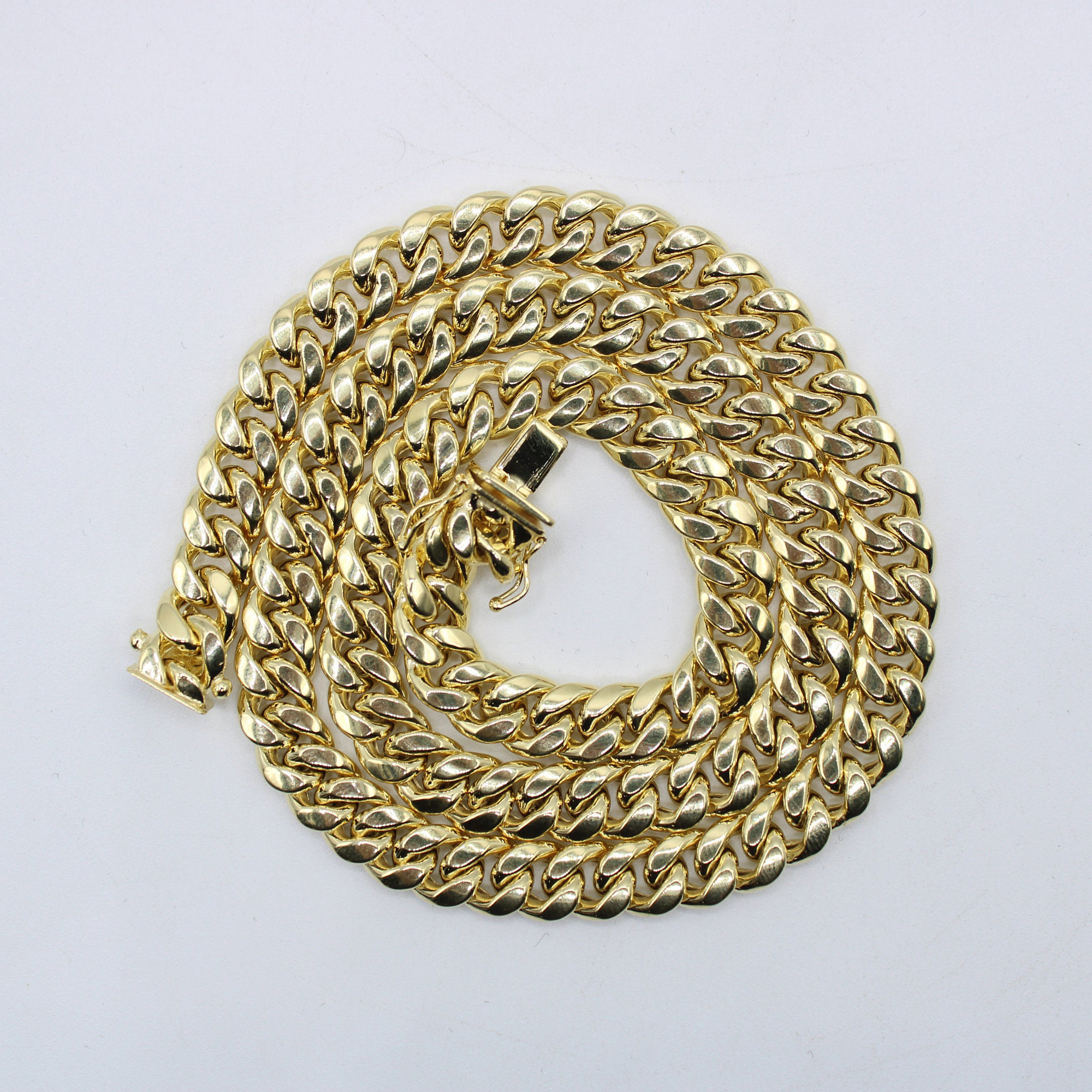 Duyizhao Luxury Stainless Steel High Quality 14k Gold Plated Miami Cuban Link Chain Necklace Jewelry For Men