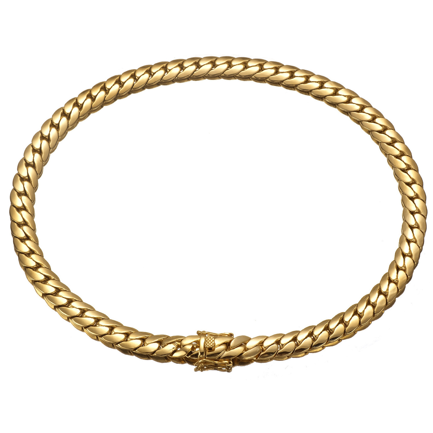 Stocks mens fashion 18K gold plated stainless steel long cuban link chain necklace