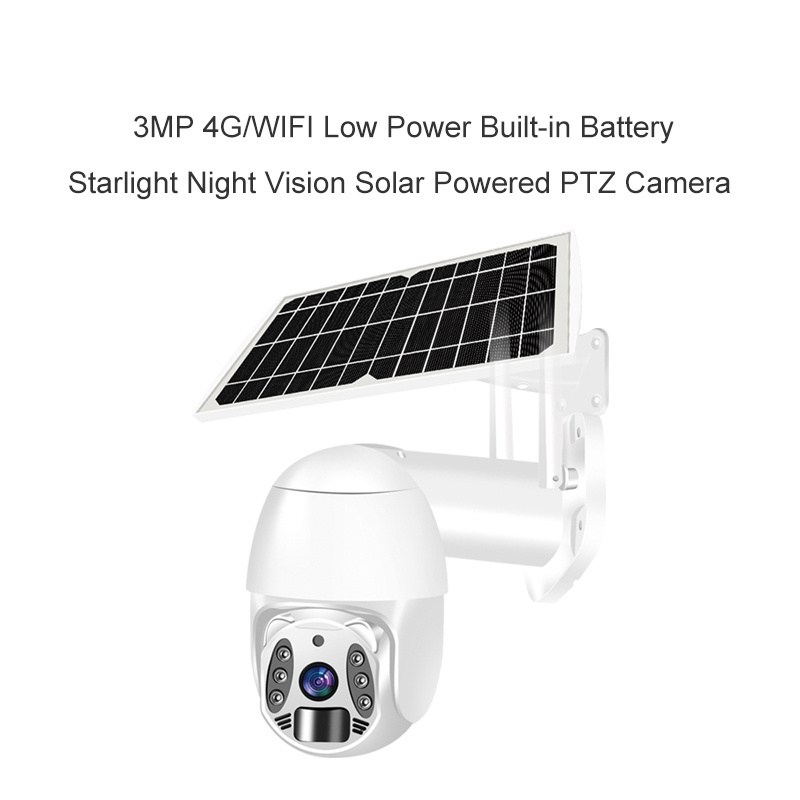 4G SIM Card PTZ CCTV Camera Wireless Outdoor Solar Powered WiFi Security Battery Camera with PIR Color Night Vision