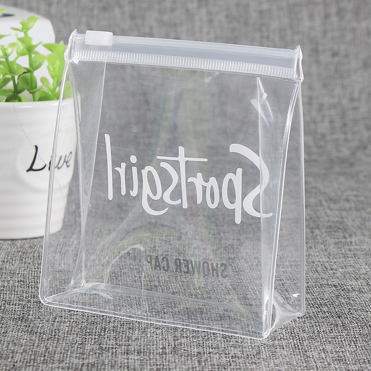 High Quality Clear Printed PVC Cosmetic Frosted Plastic Bag Zip Lock With Zipper Custom For Package