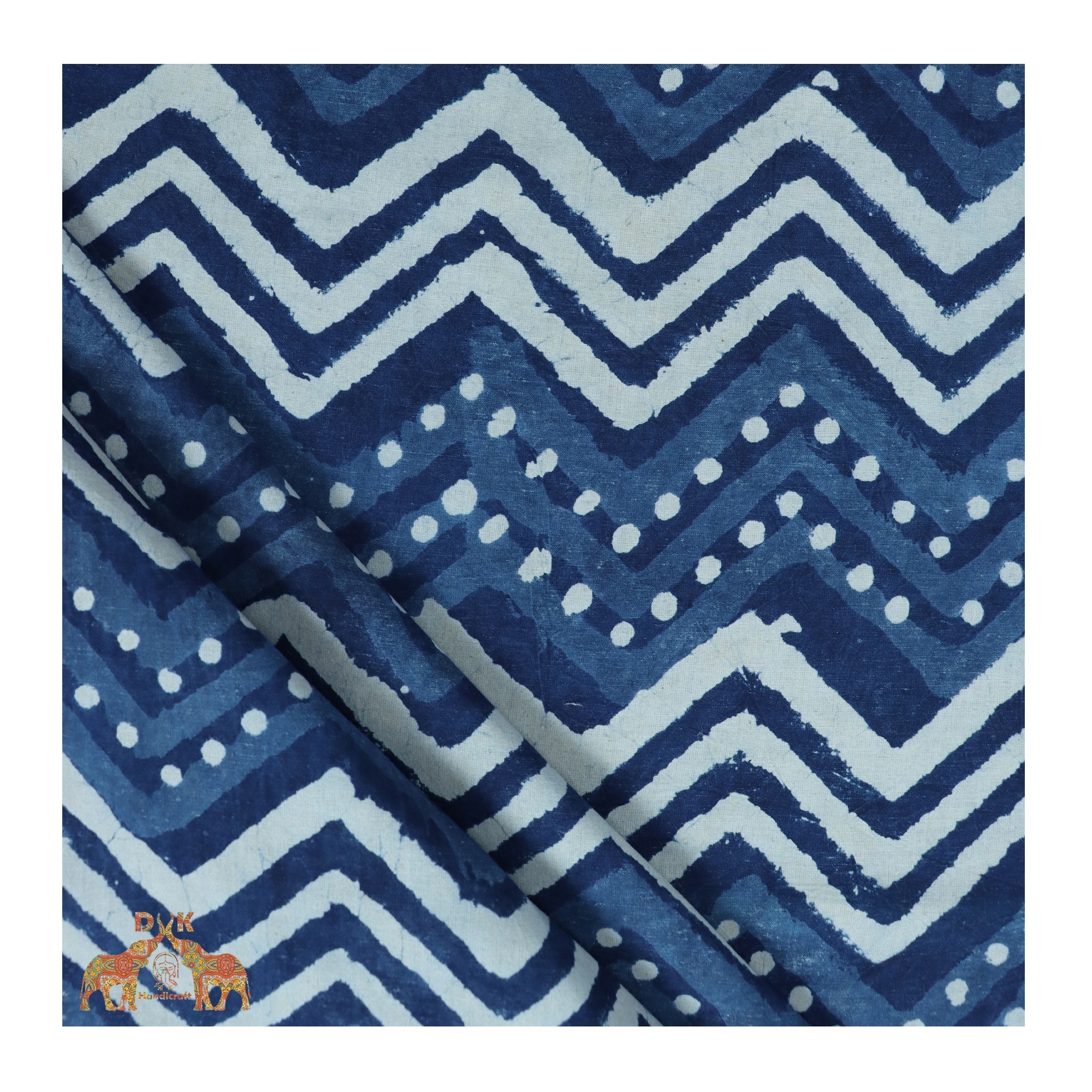 Indigo Hand block print fabric for clothing printed cotton cambric fabric Indian handmade wholesale fabric