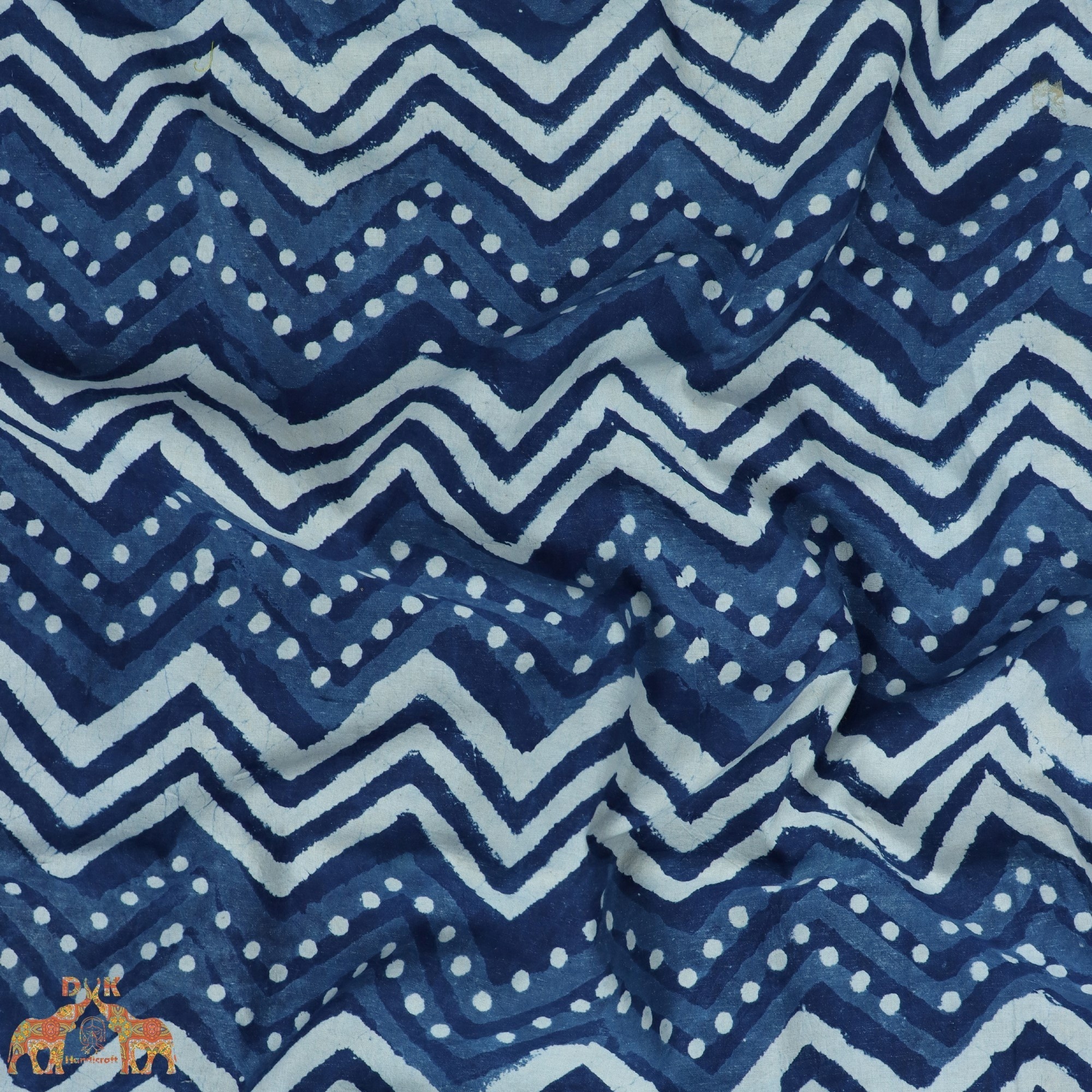 Indigo Hand block print fabric for clothing printed cotton cambric fabric Indian handmade wholesale fabric