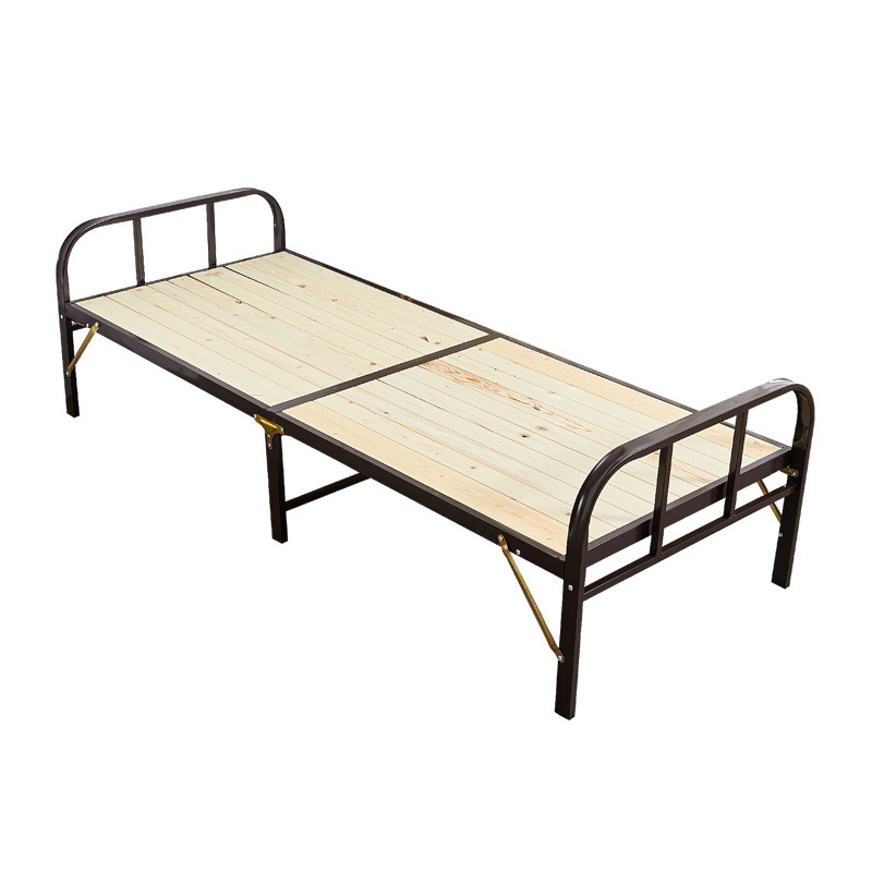 Wholesale Metal Folding Bed Frame Foldable Space Saving Single Wood Metal double Folding Beds