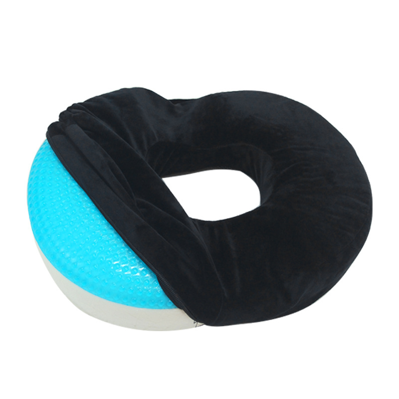 2024 Cool Gel Memory Foam Donut Cushion Shaped Tailbone Seat Pillow for Pain Relief