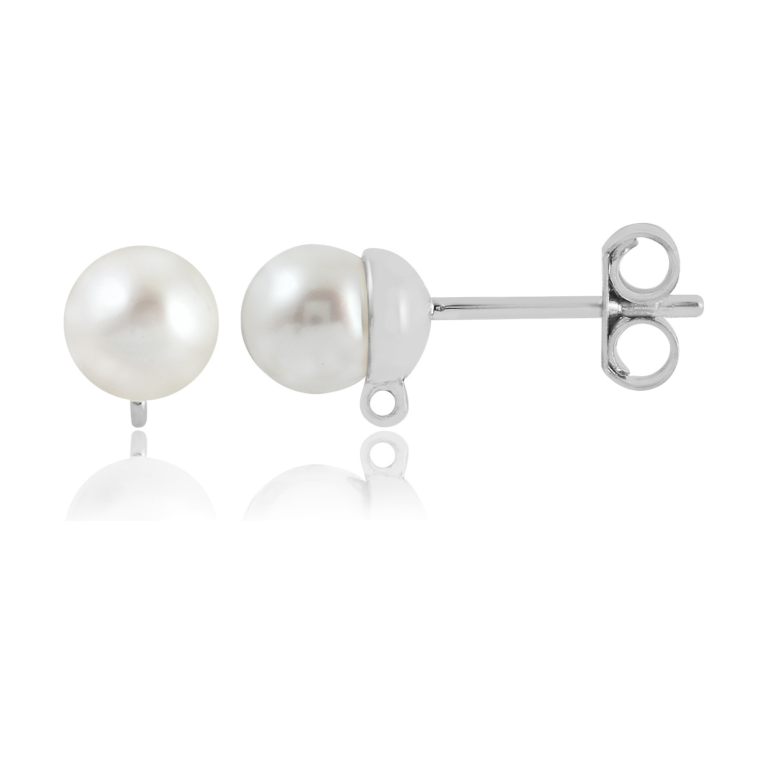 Fashion trendy stud earring women jewelry gemstone pearl 925 sterling silver stud earring women