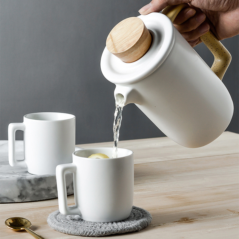 Nordic Creative Simple Drinking Ware Ceramic Tea Set Afternoon Tea Ceramic Nordic creative simple water set ceramic tea Kettle