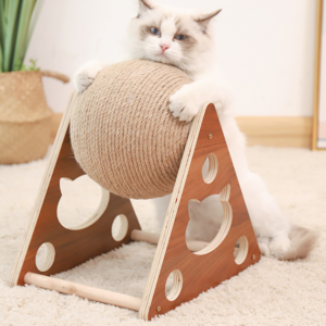 Cat scratching board wooden cat scratching ball pet grinding claw hand wrapped sisal rope climbing frame cat scratching board