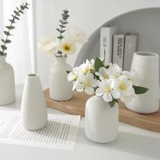 Modern Nordic Embryo Ceramic Vase Plain Ins Style Home Decoration with Dried Flowers for Desk Tabletop Ornaments ceramic vase