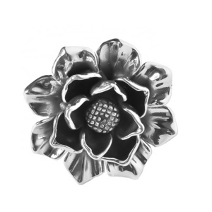 Wholesale sterling silver 925 exaggerated large flower ring open ring simple tide old cold wind atmosphere ring