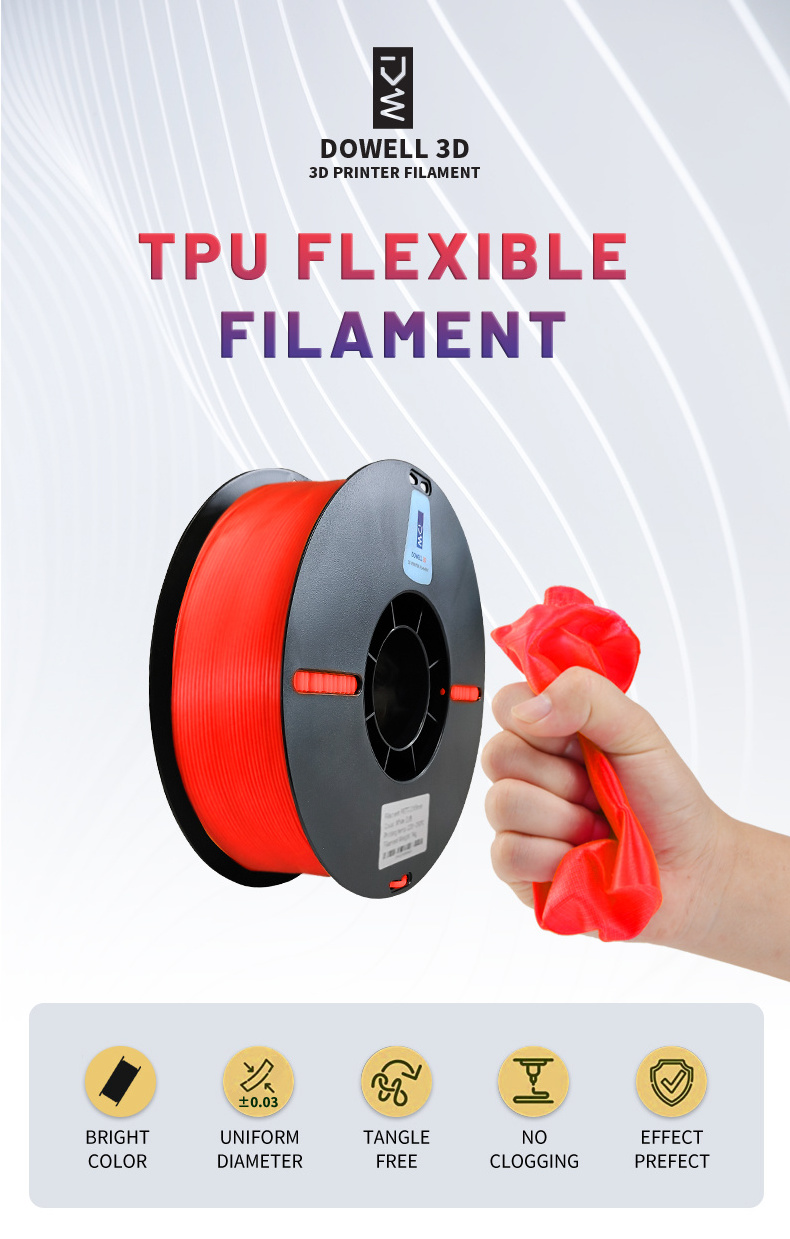 Flexible filament TPU  1.75mm 1kg/spool 3d printing PLA 3d printer filament