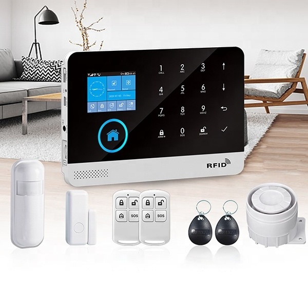 Tuya Smart Life APP Control 4G WiFi Alarm System Home Security Alarm Kit with PIR Sensor Door Sensor