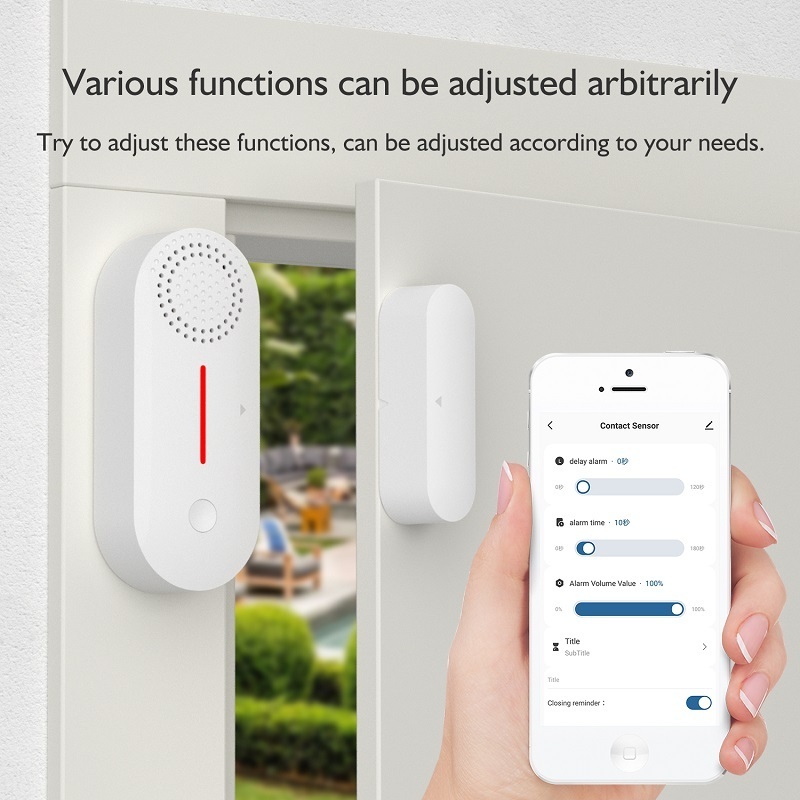 Tuya Smart WiFi Door Sensor Door Open Closed Detectors Wifi Home Alarm Compatible With Alexa Google Home Tuya APP