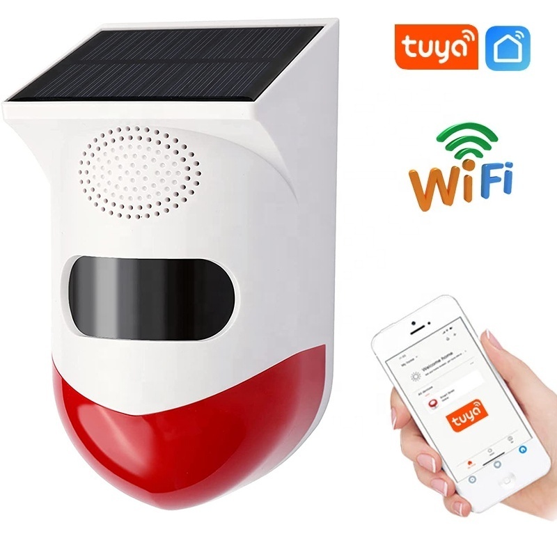 Wireless House Garden Yard Driveway Pool Home Security PIR Motion Sensor WIFI Tuya Alarm System Solar Siren Security Alarm