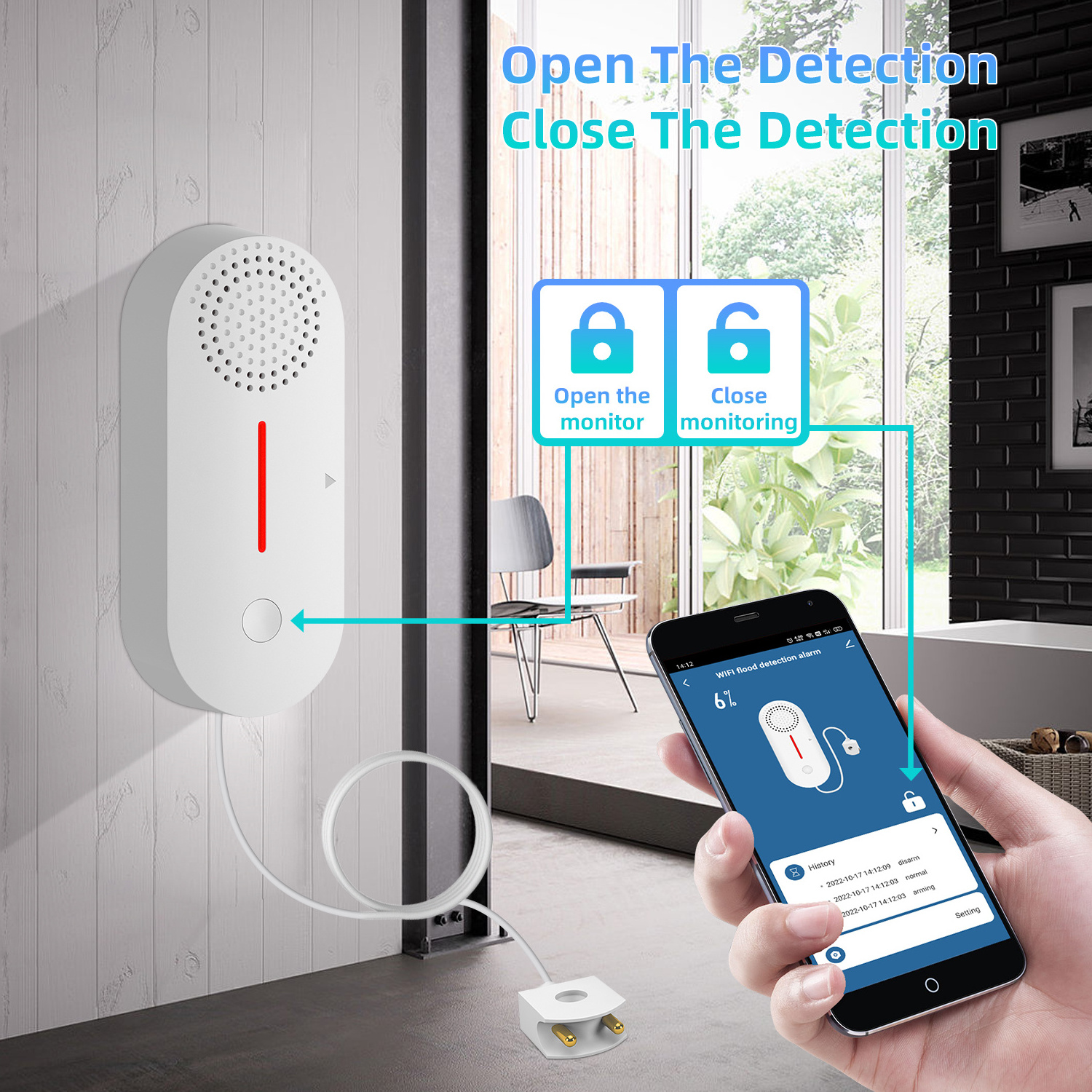 New Trending Tuya Smart WIFI Flow Leakage Detector Water Leak Sensor Wi-Fi Security Home Alarm Systems