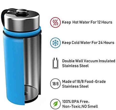 New model 3-in-1 Smart Stainless Steel Water Bottle(Glows to Remind You to Stay Hydrated)+Speaker+Dancing Lights,17 oz