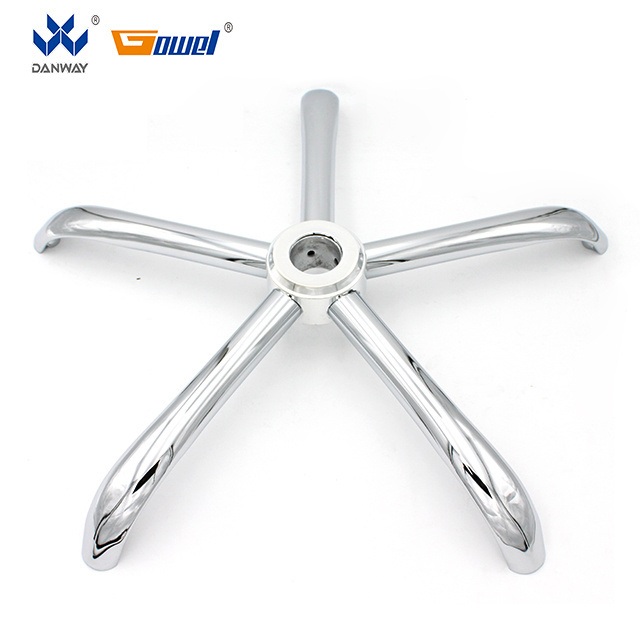 Office gaming chair parts chrome metal frame movable 5 star leg swivel chair base parts