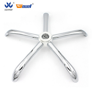 Office gaming chair parts chrome metal frame movable 5 star leg swivel chair base parts