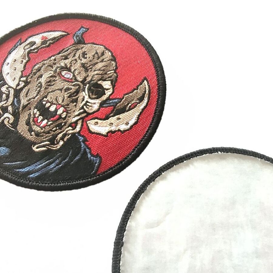 Monster Custom Self Adhesive Backing Flat Weaving Fabric Woven Patches