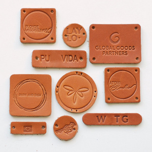 Custom Embossed Leather Label PU Leather Badge Logo Embossed Leather Patches