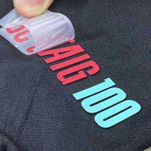 Custom Iron On Heat Press Silicone Sticker T-Shirt 3D Silicone Heat Transfer Printing Garment Label Silicone Logo For Clothes