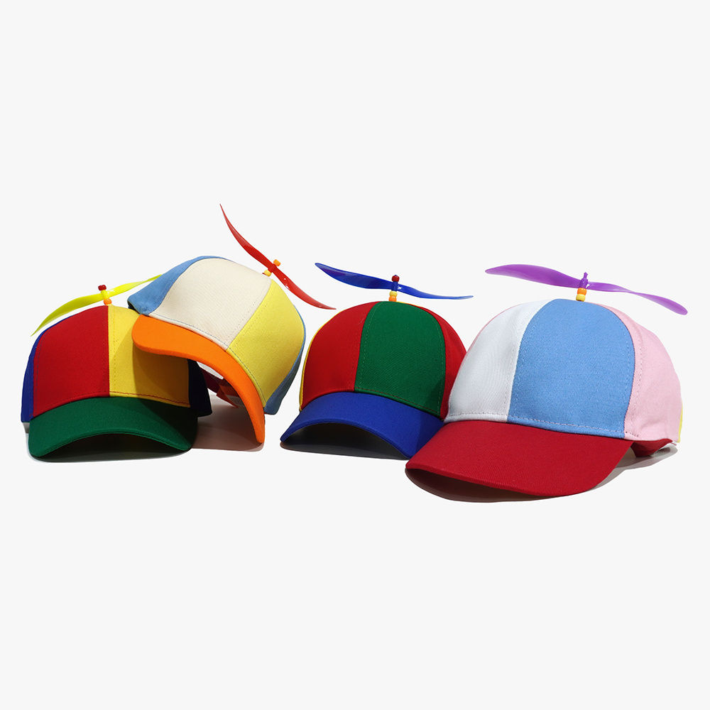 New Fashion Baseball Cap Custom Gorras 6 Panels Dad Hats For Sunshade Detachable Propeller Bamboo Dragonfly Parents Child's Cap