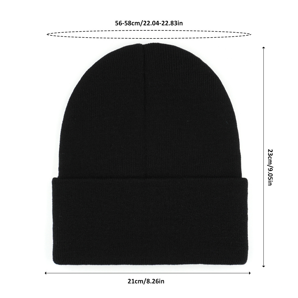 Wholesale Custom Knitted Hat RTS 70 Solid Color Beanie With Custom Logo Embroidery 100% Acrylic 85 Grams Blank Winter Hat