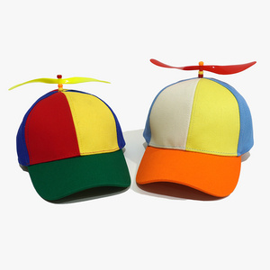 New Fashion Baseball Cap Custom Gorras 6 Panels Dad Hats For Sunshade Detachable Propeller Bamboo Dragonfly Parents Child's Cap