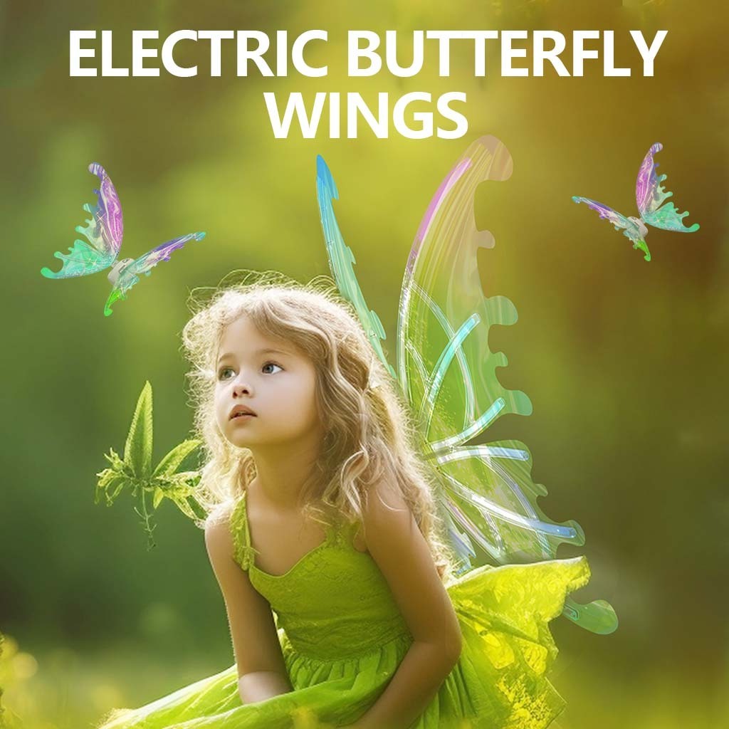 2023 Dowellin Technology Electric DIY Butterfly wings Girls Toy Angel Wing Stage Props Luminous Fairy Wngs