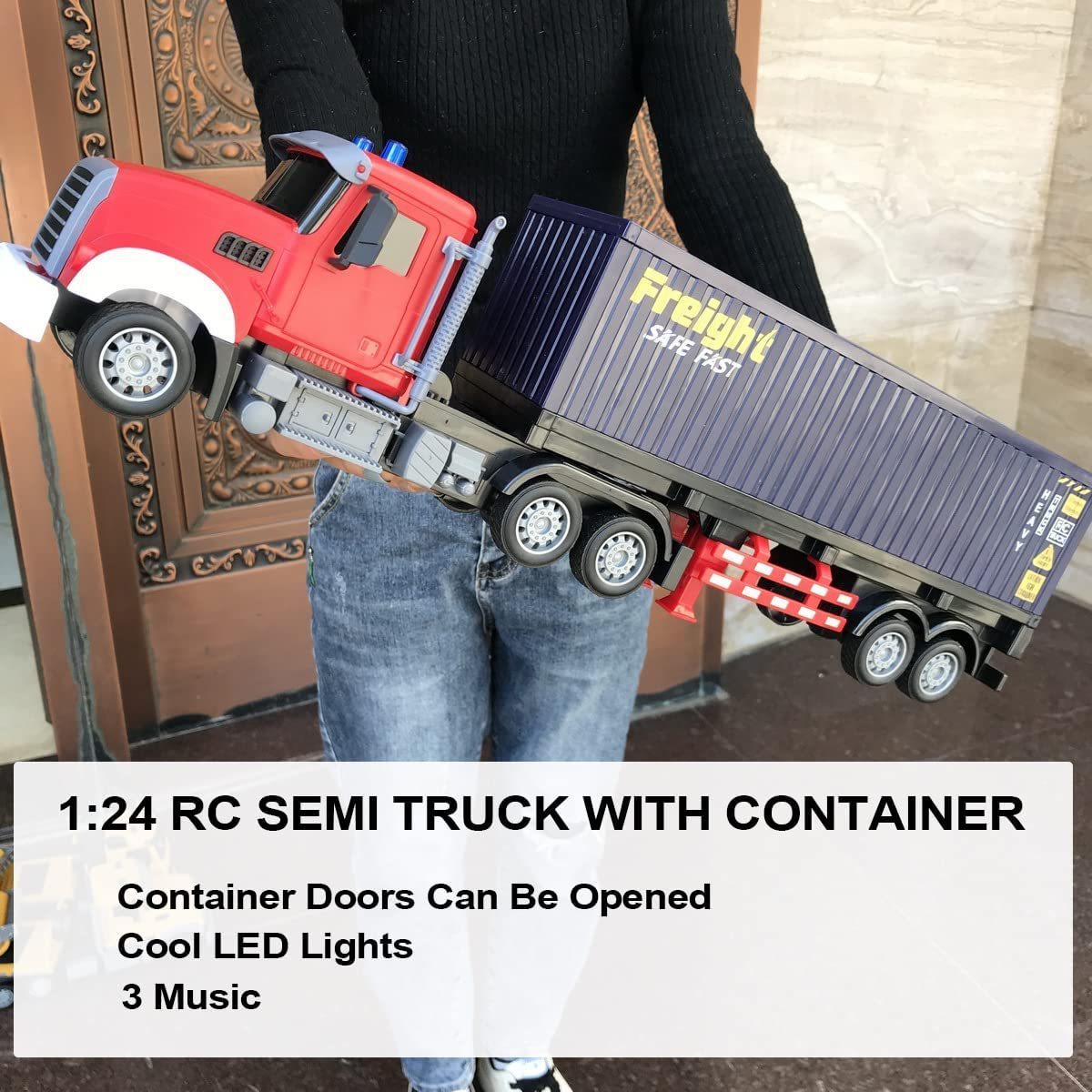 DWI Dowellin rc truck  toy remote control with Trailer semi trailer cargo carrier container truck tire rc car toys