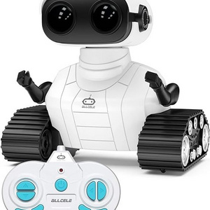 DWI Dowellin 2.4G Rechargeable RC Robot for Boys and Girls, Remote Control Toy with Music and LED Eyes