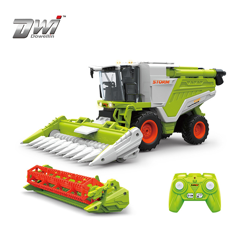 DWI DOWELLIN  2.4G 1:24 Remote Control  6 Channels  Farmer Truck Car Toys Kids Boys RC Cars Corn Machine + Wheat Harvester