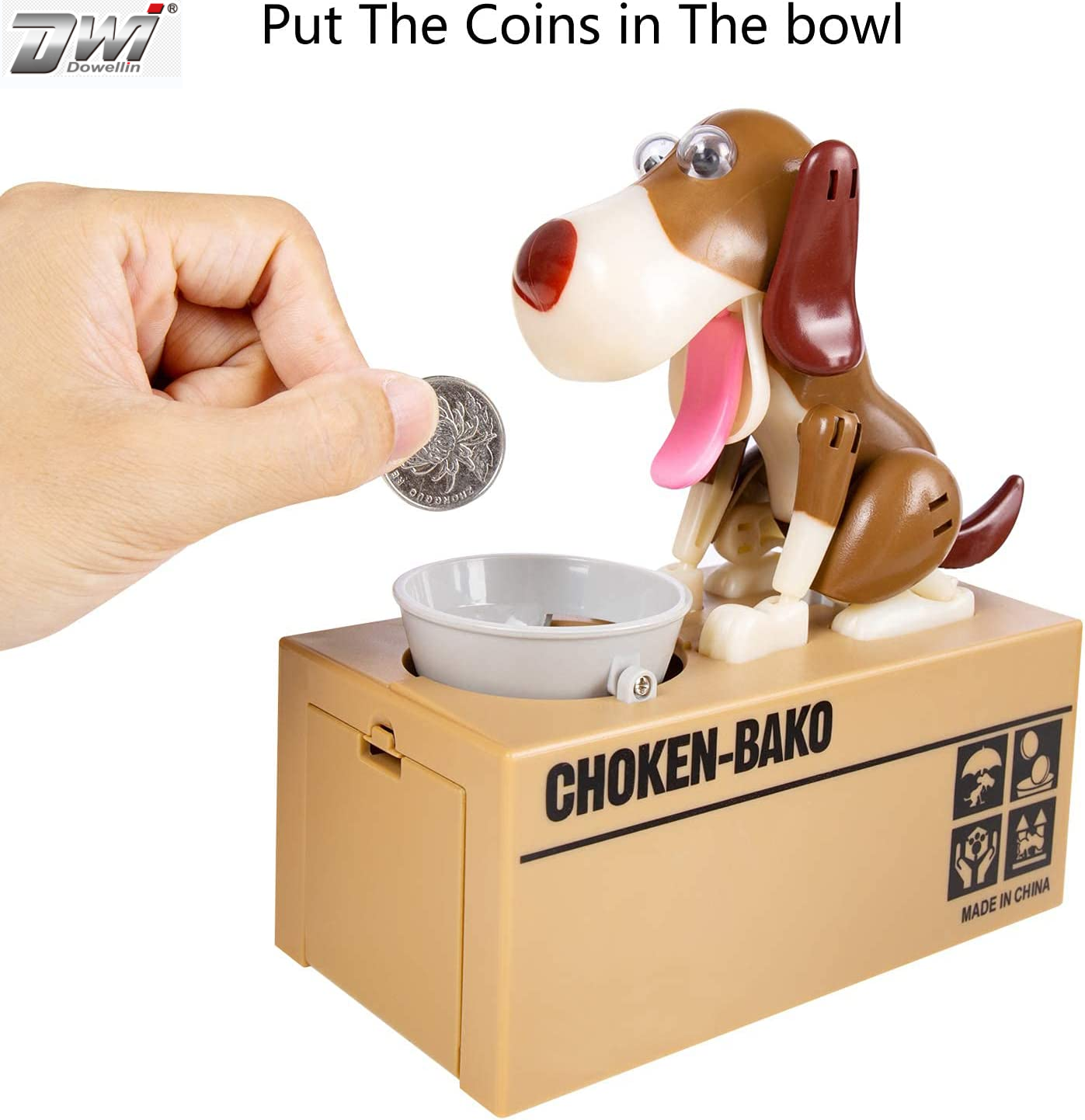 DWI Dowellin Pet Dog Coin Munching piggy bank Automatic Money Bank Electronic ATM Savings Box Saving Money Coin Bank for Toddler