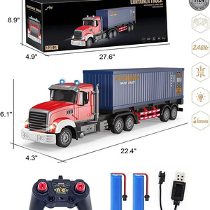 DWI Dowellin rc truck  toy remote control with Trailer semi trailer cargo carrier container truck tire rc car toys