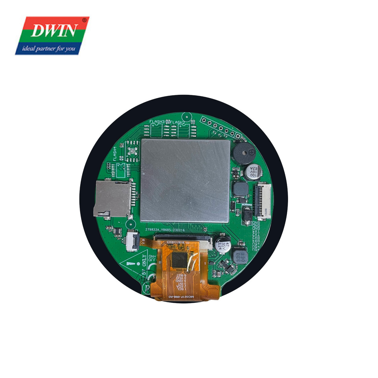 DWIN 2.8 Inch 480*480 Pixels Resolution  16.7M Colors IPS TFT LCD  Wide Viewing Angle Circular LCD Screen DMG48480C028_03WTC