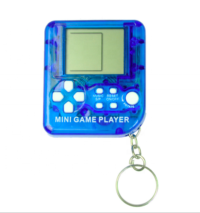 mini 8 bit handheld classic game console player brick keychain toy