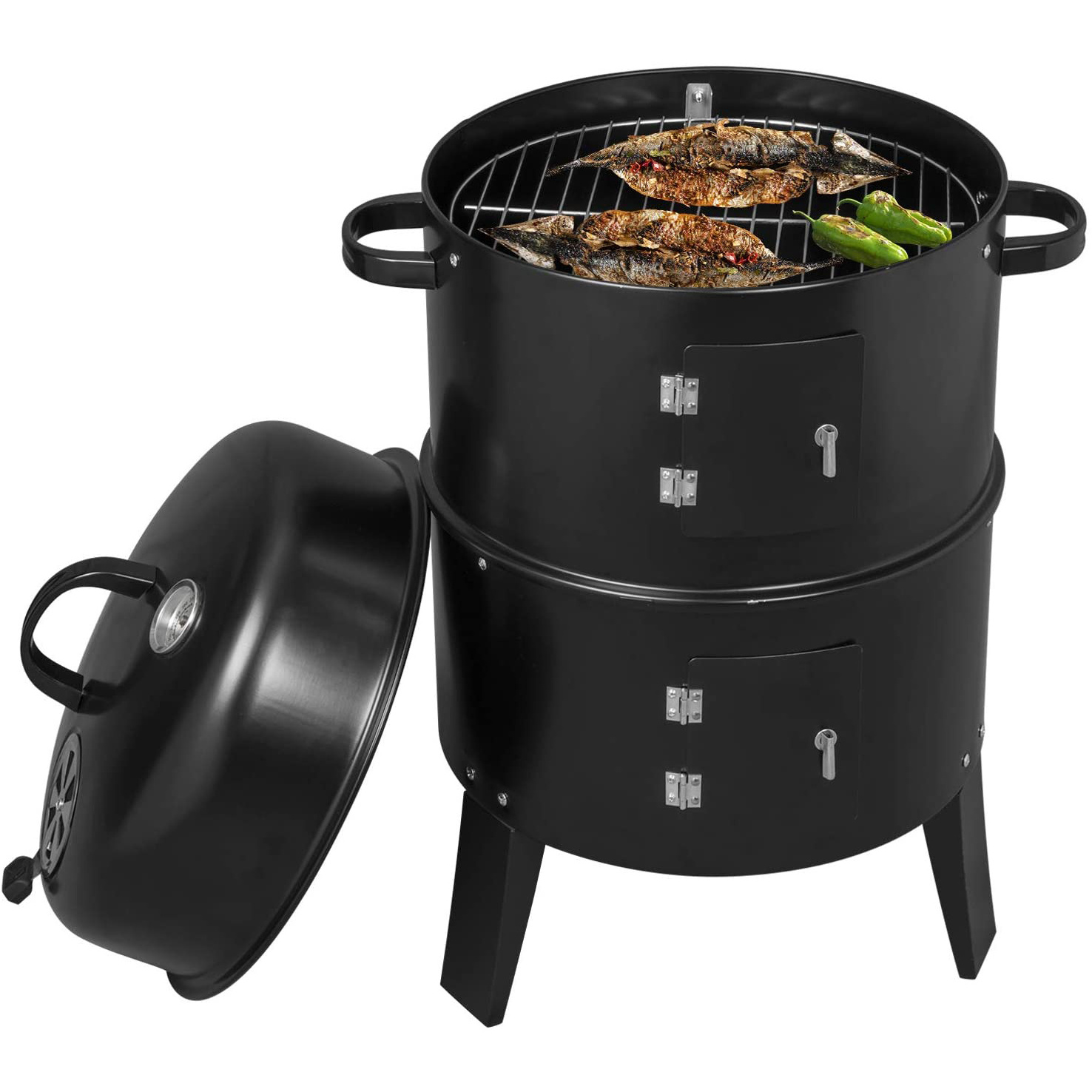 Custom Camping Stainless Steel Inox Chicken Meat Grilling Machine Oven Bbq Box Griddle Pellet Barbecue Smoker Grill