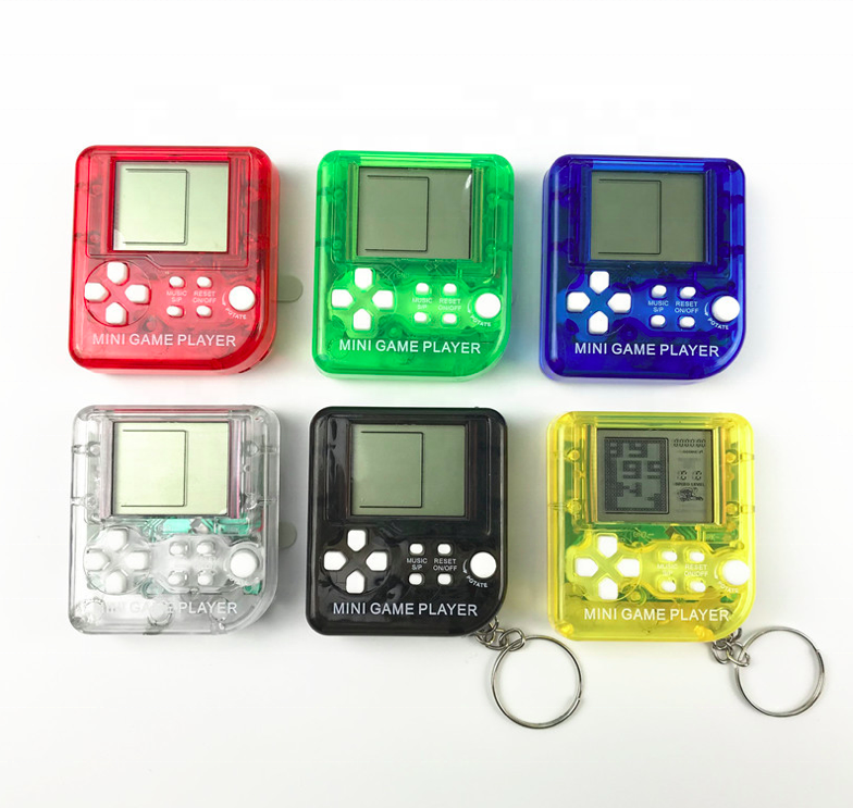 mini 8 bit handheld classic game console player brick keychain toy