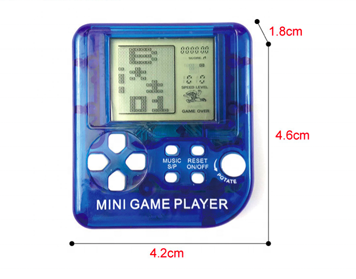 mini 8 bit handheld classic game console player brick keychain toy