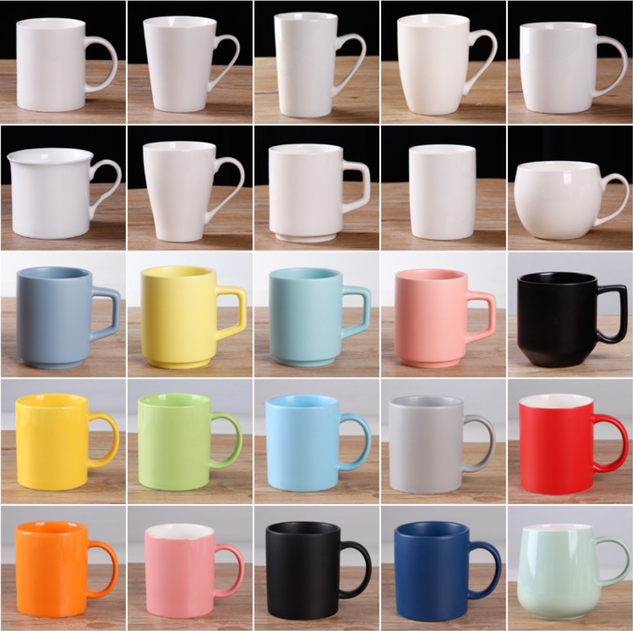 Customize Plain White Large Coffee Mugs Cups Porcelain Fabrica Importar Tasa Tazas Para Sublimar Ceramic Caneca De Porcelana