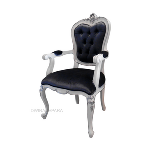 Mahogany Home and Indoor Furniture : Upholstered Arm Dining Chair Furniture Carved Baroque Style