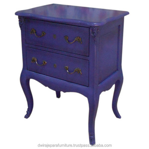 Wooden Furniture - Purple Nightstands Bedroom Furniture French Style