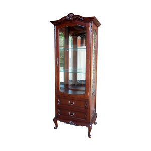 Classic Furniture Livingroom Showcase Cabinet 1 Glass Door - Mahogany Furniture Indonesia