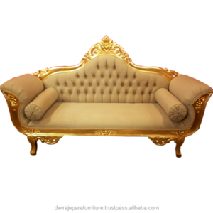 Indonesia Furniture - Classic Mahogany Sofa Furniture - Gold Wedding Sofa Mahogany Furniture